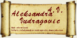 Aleksandra Vudragović vizit kartica
